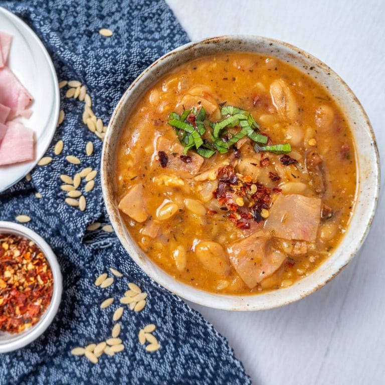 Easy Ham Orzo Soup