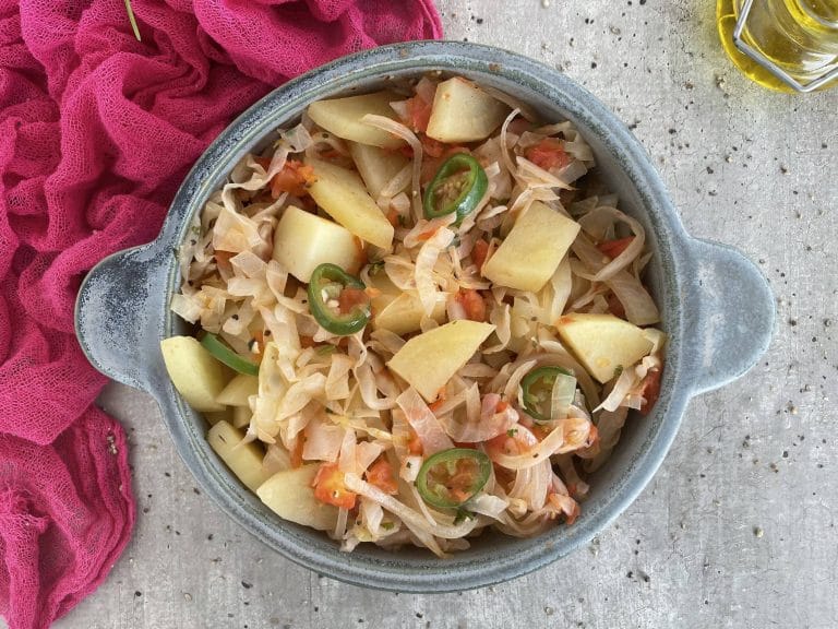 Homemade Bolivian Cabbage & Potatoes