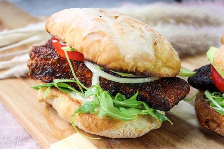 Simple Homemade Blackened Salmon Sandwich