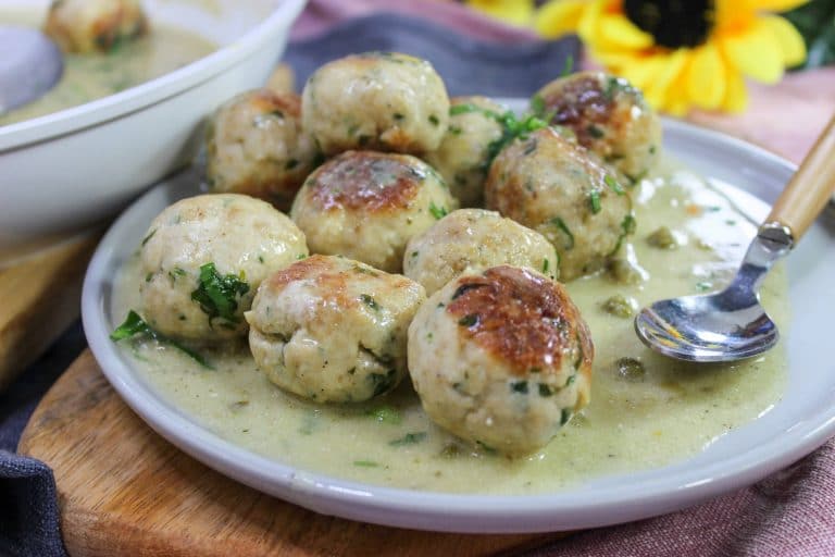 Homemade Chicken Piccata Meatballs