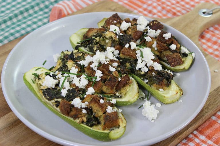 Simple Stuffed Zucchini with Feta