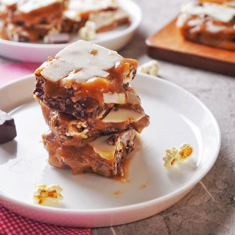Sweet & Gooey Chocolate Popcorn Bar Slab
