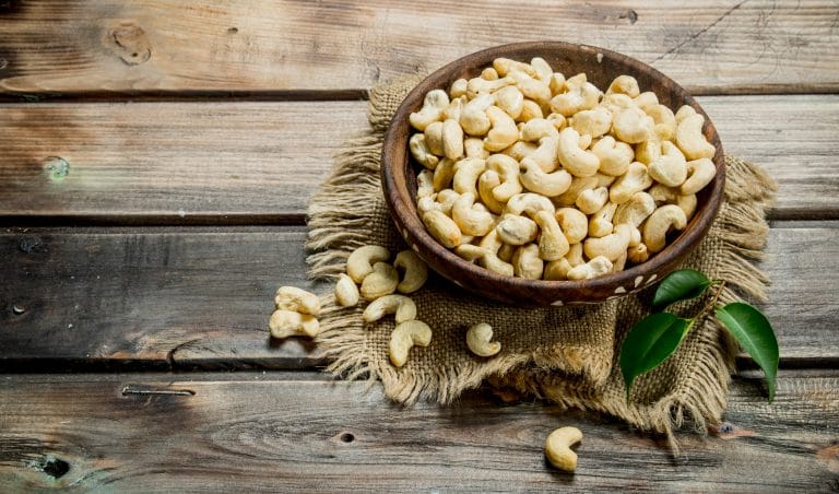 Cashews in a bowl.