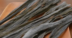 Dry of Japanese konbu close up