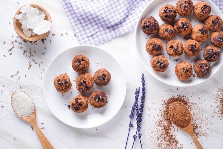 Simple Dark Chocolate Lavender Truffles