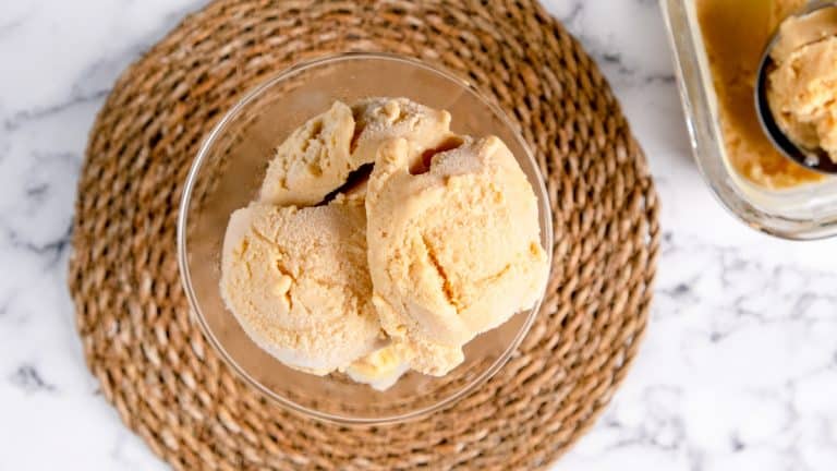 Easy Miso Peach Ice Cream