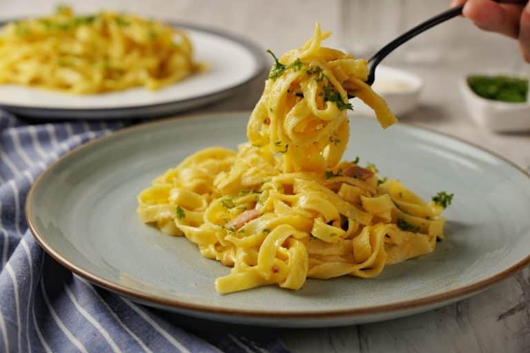 Homemade Pappardelle Carbonara
