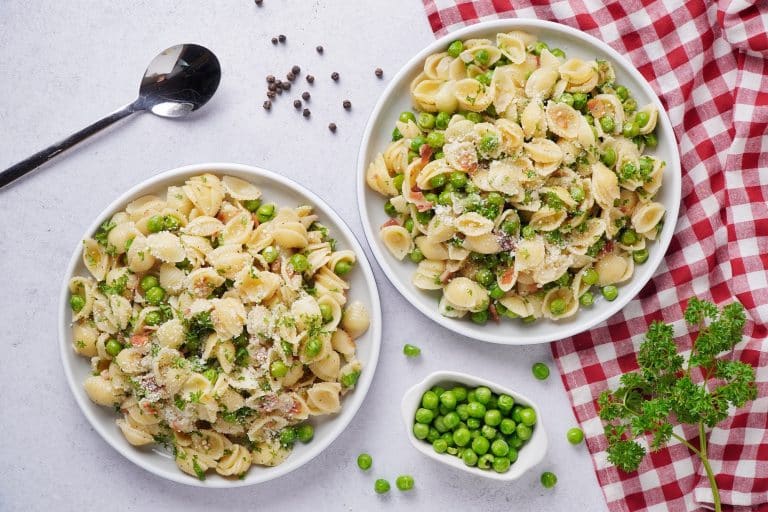 Homemade Pancetta Peas Pasta