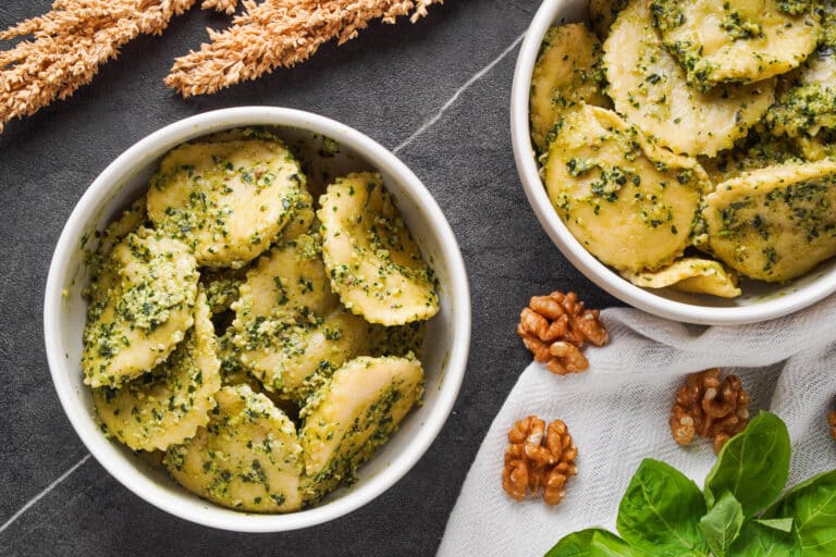 Homemade Pesto Sausage Ravioli