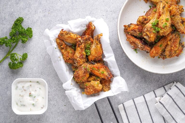 Easy Buffalo Garlic Parmesan Chicken Wings