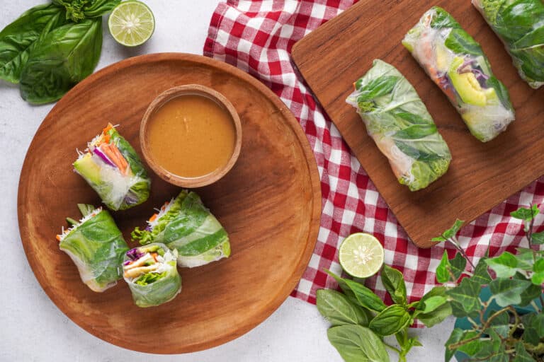Simple Vegan Summer Rolls With Peanut Sauce